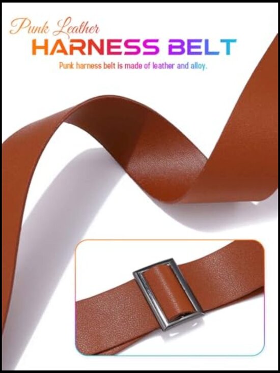 Adjustable Leather Punk Harness Belt Goth Rave Accessory Harness
